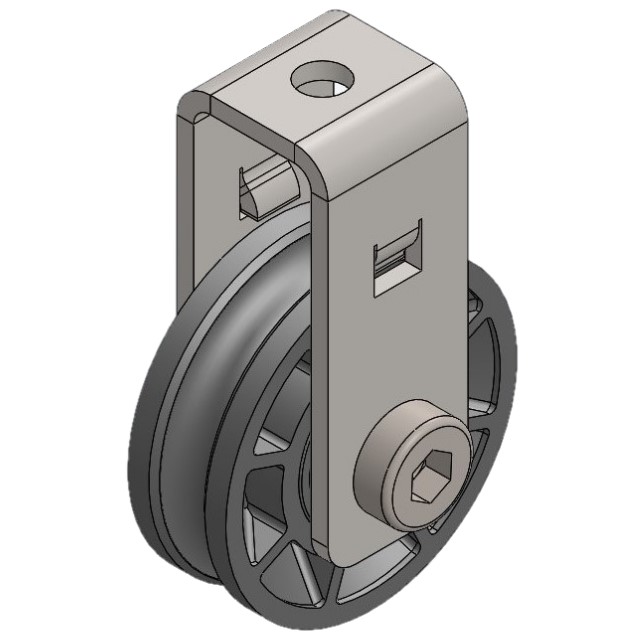 Cable Pulley Ø 52 mm / Ø 8 mm - with steel bracket 