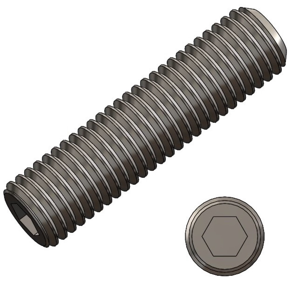 42000100_Gewindestift_m6x10.jpg Perno filettato M6×10 zincato DIN 913 / ISO 4026 – Conf. = 200 pz.