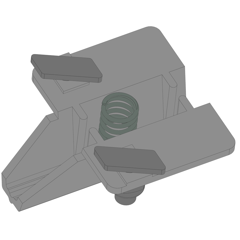 21100107_Gleit_Klemmteil_Screenprofil.jpg pieza de sujeción deslizante Tipo 1 para perfil Screen - incl. 1 muelle para perfil Screen - Unidad de embalaje: = 100 uds.