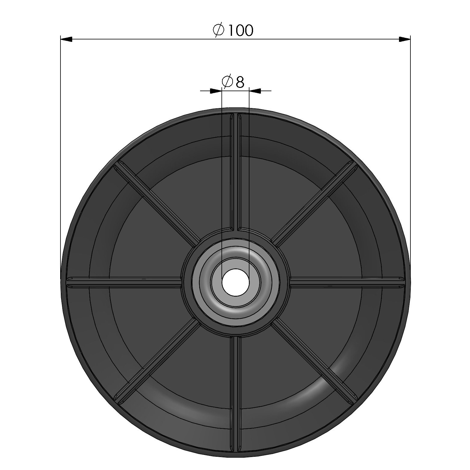 Cable pulley 100 for wires until 