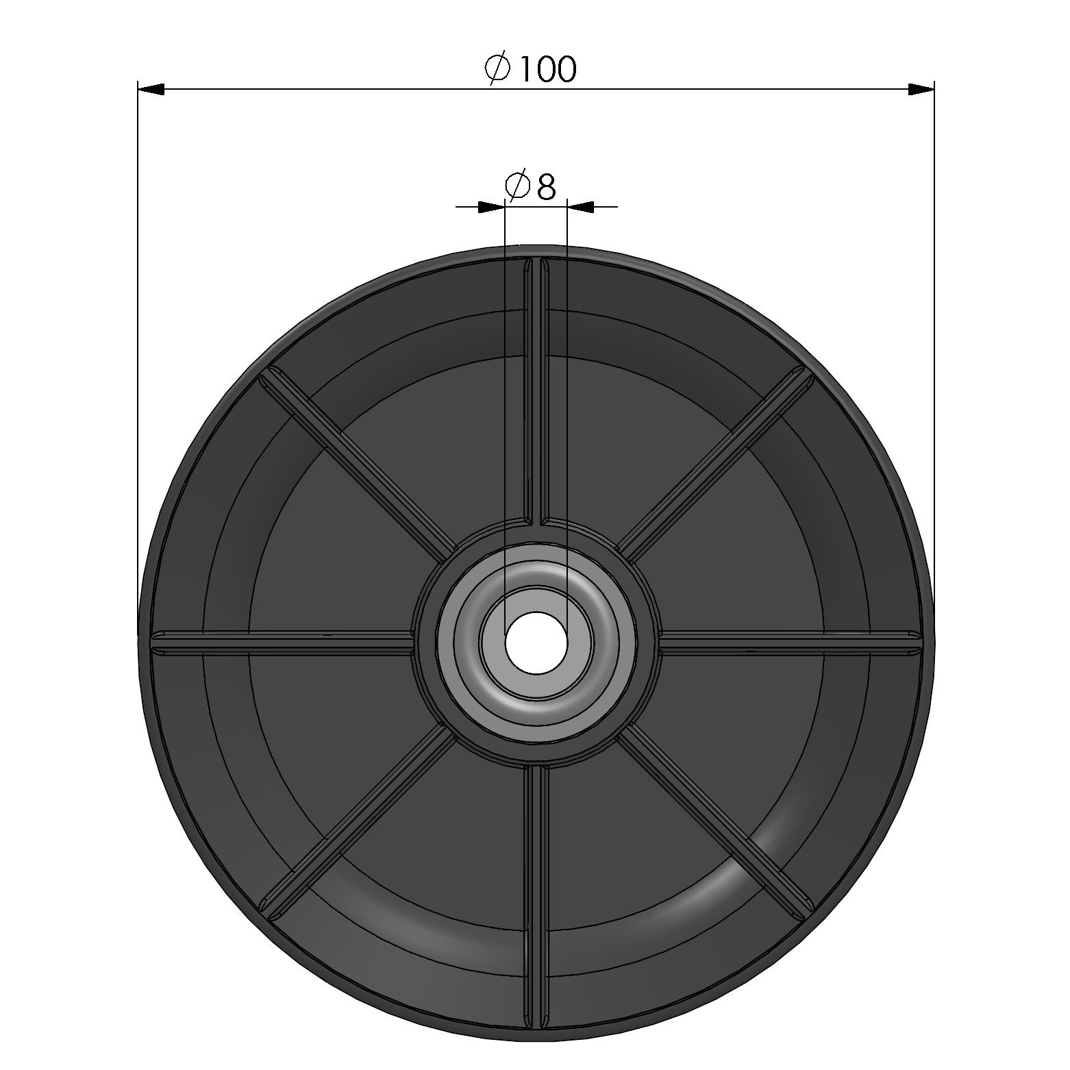 Seilrolle 100 mm für Seile bis Ø 20 mm