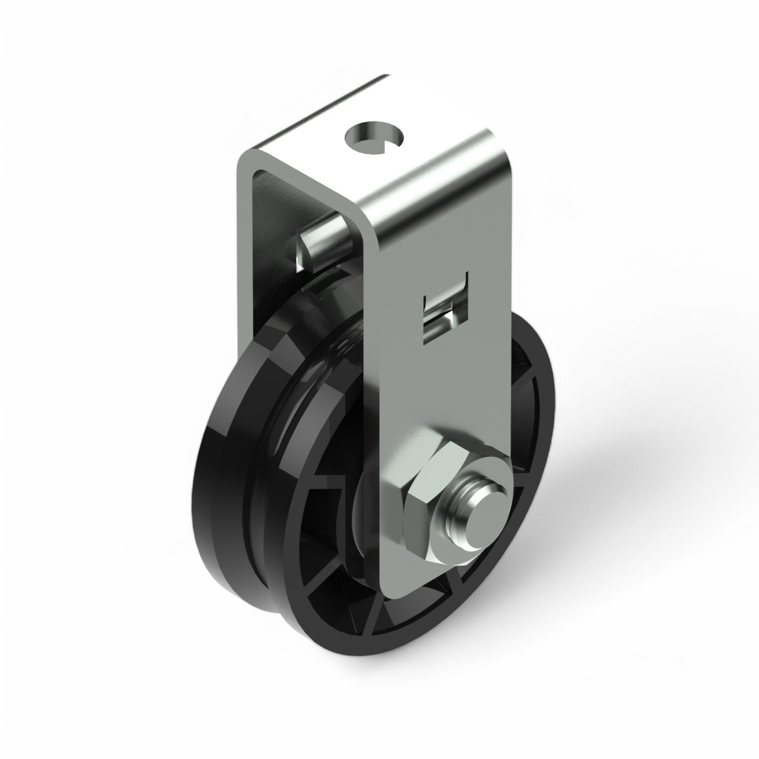 Polea 52/4 mm con soporte - doblemente con rodamientos - VPE = 25 uds Polea 52/4 mm con soporte - doblemente con rodamientos - VPE = 25 uds