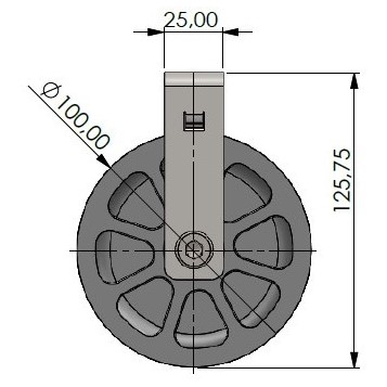 Seilrolle 100 mm mit Bügel, verlängerte Innenringe für Seildurchmesser bis Ø 9 mm