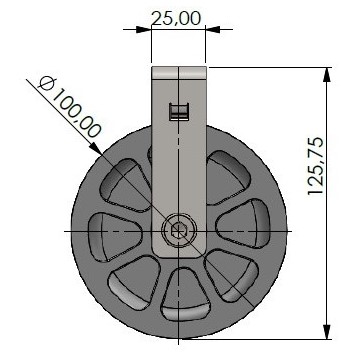 Cable pulley 100 with clamp - Wires until 9 mm
